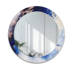 Okrągłe lustro na niebieskim marmurze - MARBLE IRIS