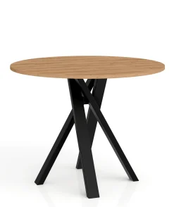 Okrągły stół IGO na matealowej podstawie średnica blatu 75 cm- craft złoty