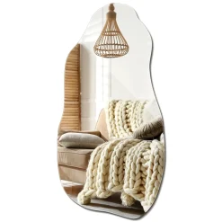 Organiczne lustro łazienkowe nieregularny kształt 40 cm x 80 cm Wallfluent