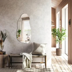 Organiczne lustro łazienkowe nieregularny kształt 40 cm x 80 cm Wallfluent