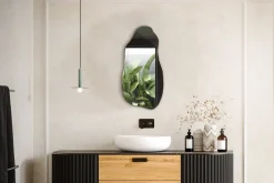 Organiczne lustro łazienkowe nieregularny kształt 40 cm x 80 cm Wallfluent