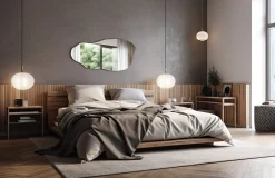 Organiczne lustro łazienkowe nieregularny kształt 40 cm x 80 cm Wallfluent