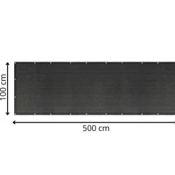 Osłona na balkon 1,15x5 m maskująca mata balkonowa zacieniająca 95%, opaski