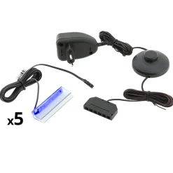 Oświetlenie LED na 5 półek niebieskie