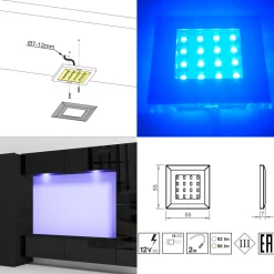 Oświetlenie LED QUATRO 1P niebieskie