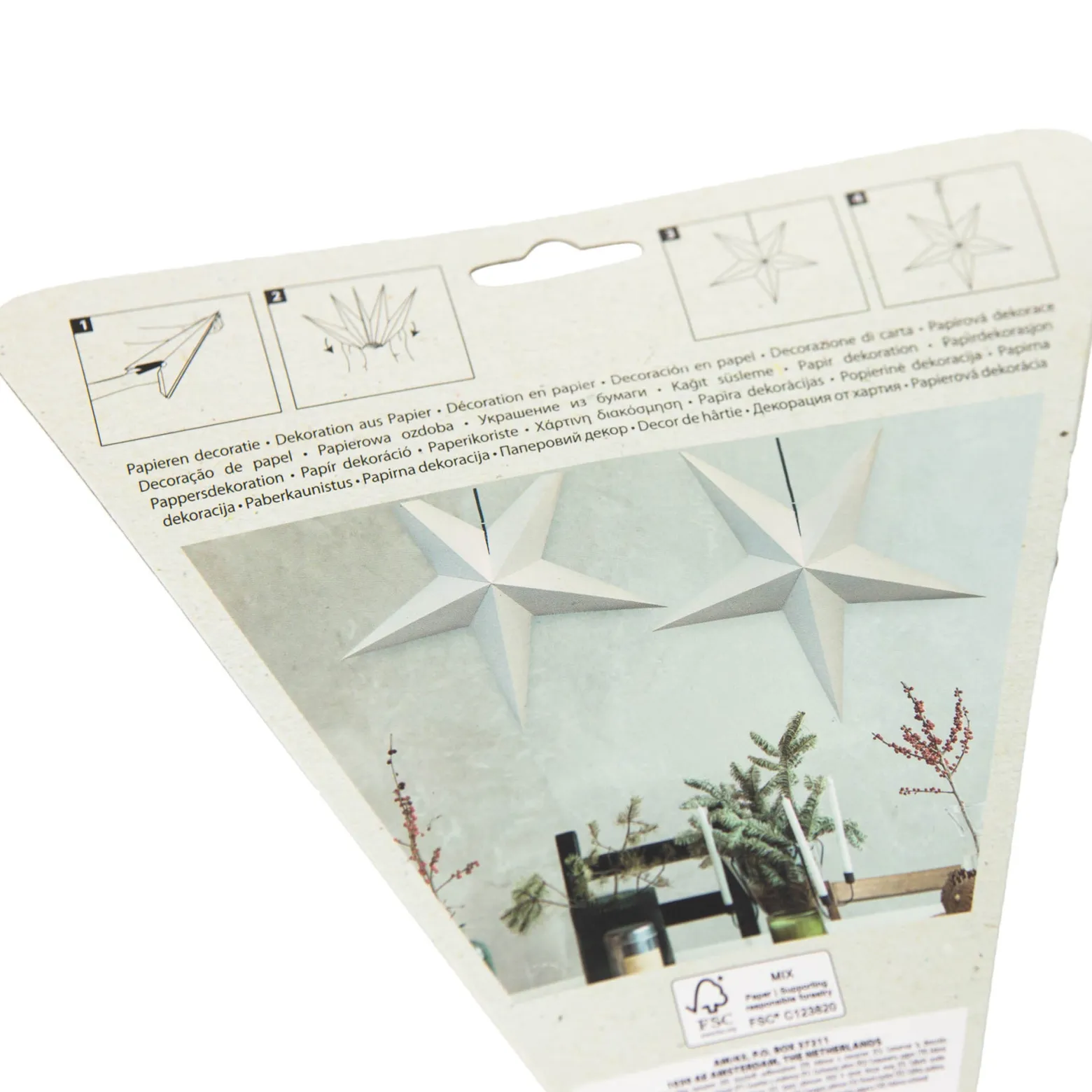 Ozdoba świąteczna na okno, gwiazda z papieru, 45 cm