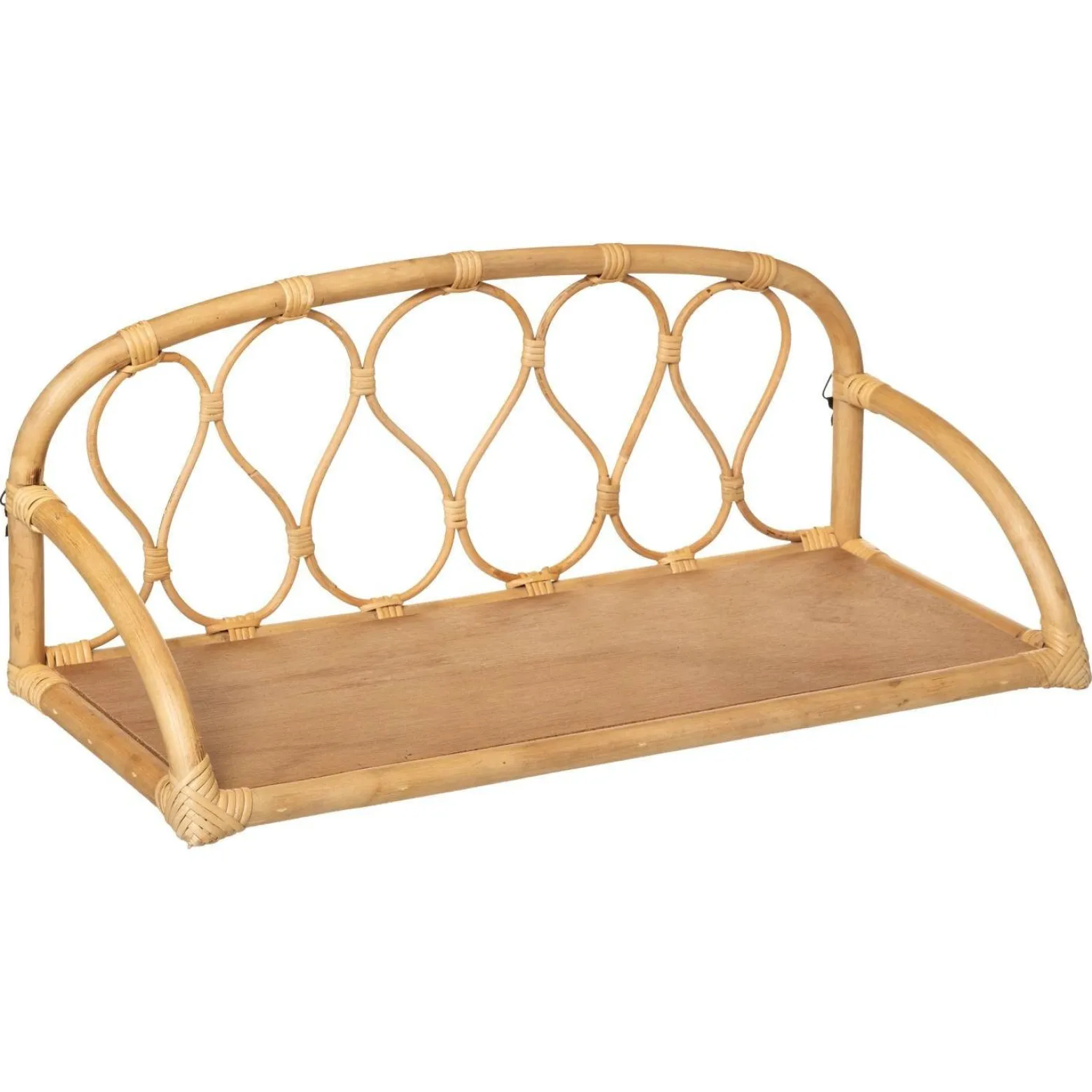 Ozdobna półka wisząca, 57 cm, rattanowa