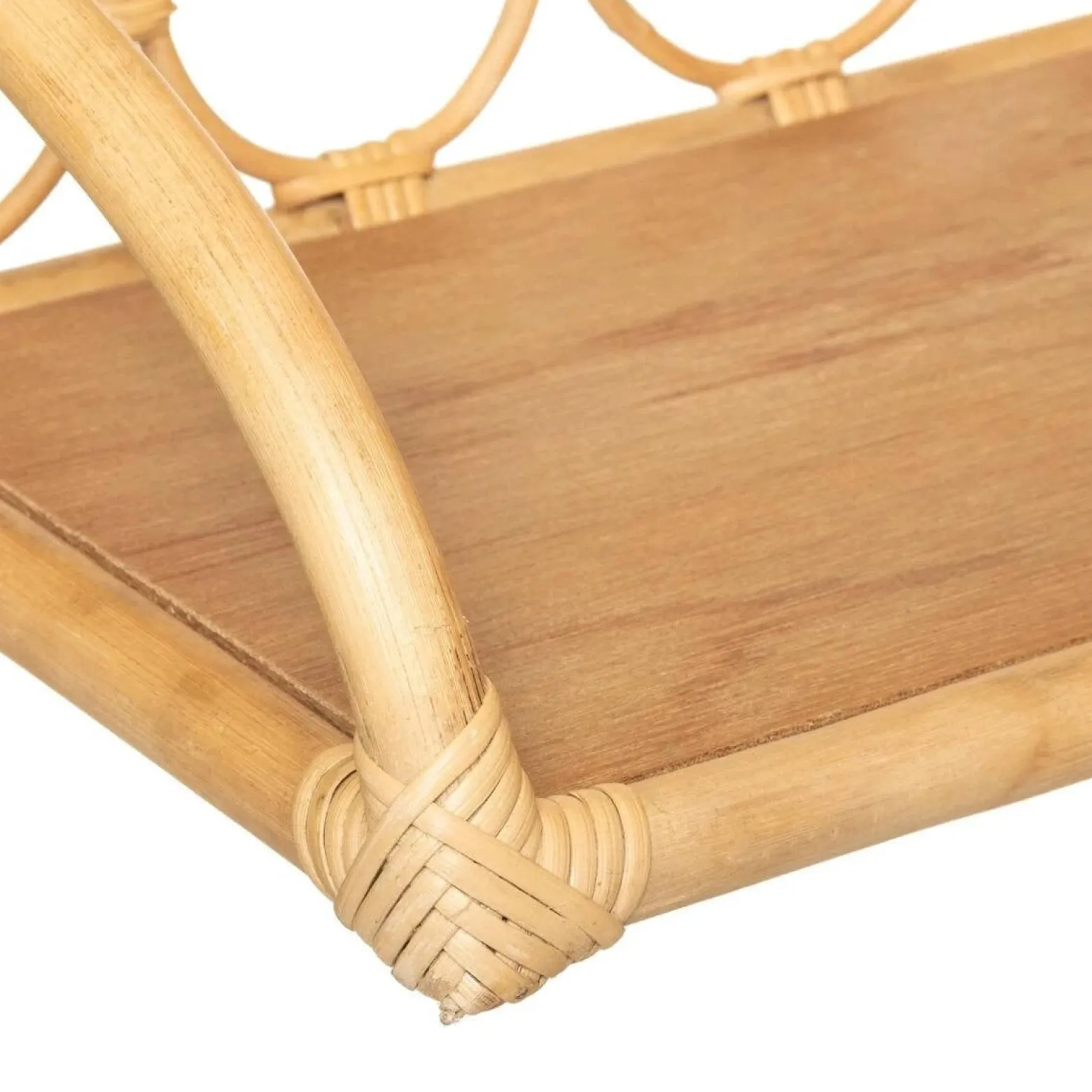 Ozdobna półka wisząca, 57 cm, rattanowa