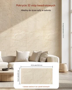 Panele ścienne 3D 120x60x3 cm imitacja kamienia 4 sztuki