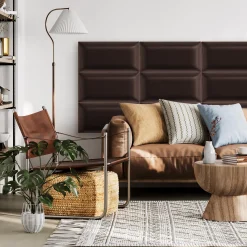 Panel Tapicerowany Eko Skóra Brązowy 60x40cm