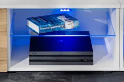 Pan Igiełka - Zestaw Mebli Komplet - Meblościanka RTV z Witrynami LED RGB