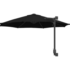 Parasol Ścienny Czarny Wiszący Składany Tarasowy Balkonowy