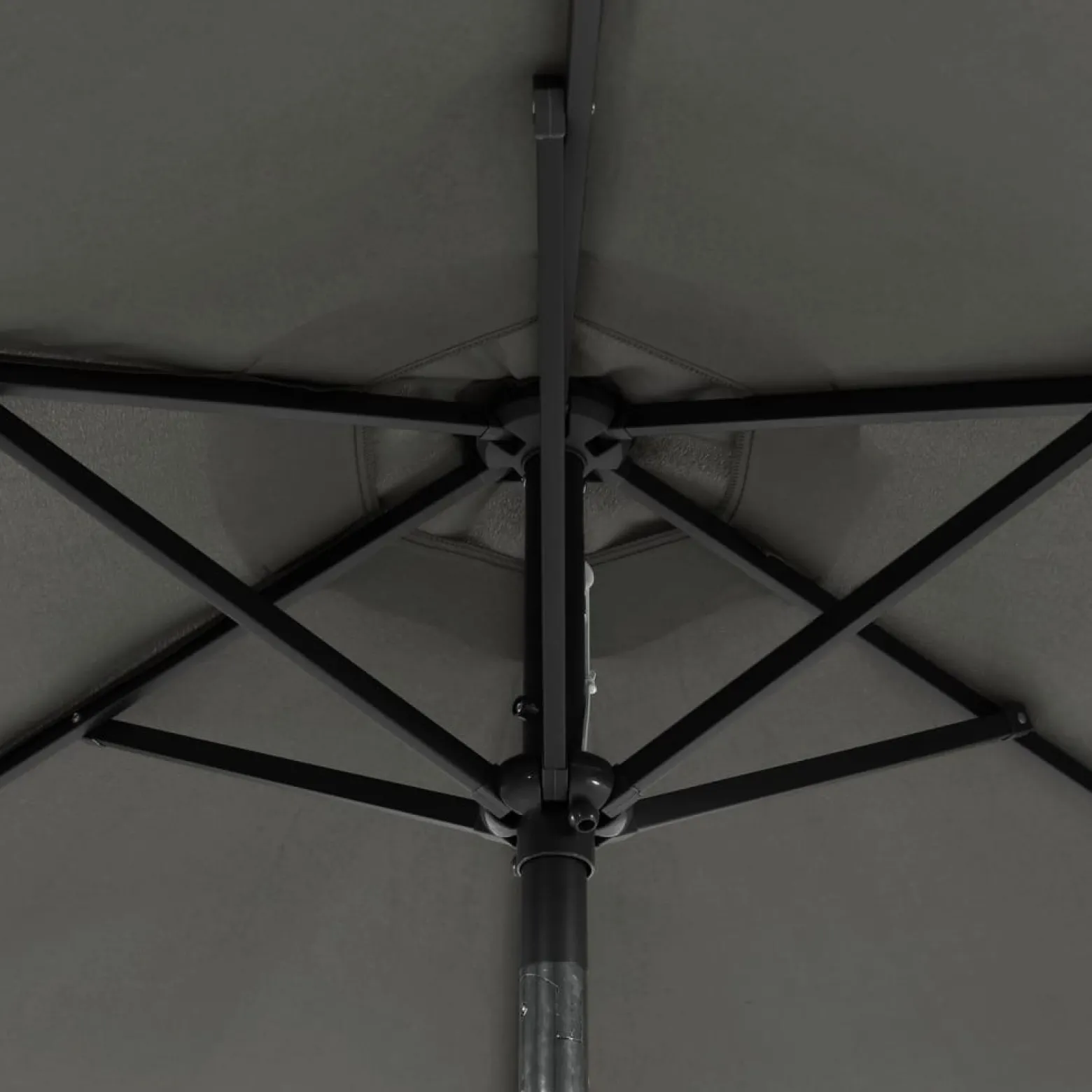 Parasol Ogrodowy Antracytowy Składany Na Słupku z Oświetleniem 225x225x212