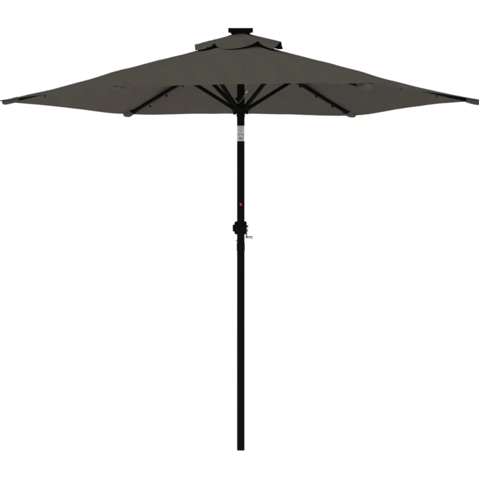 Parasol Ogrodowy Antracytowy Składany Na Słupku z Oświetleniem 225x225x212