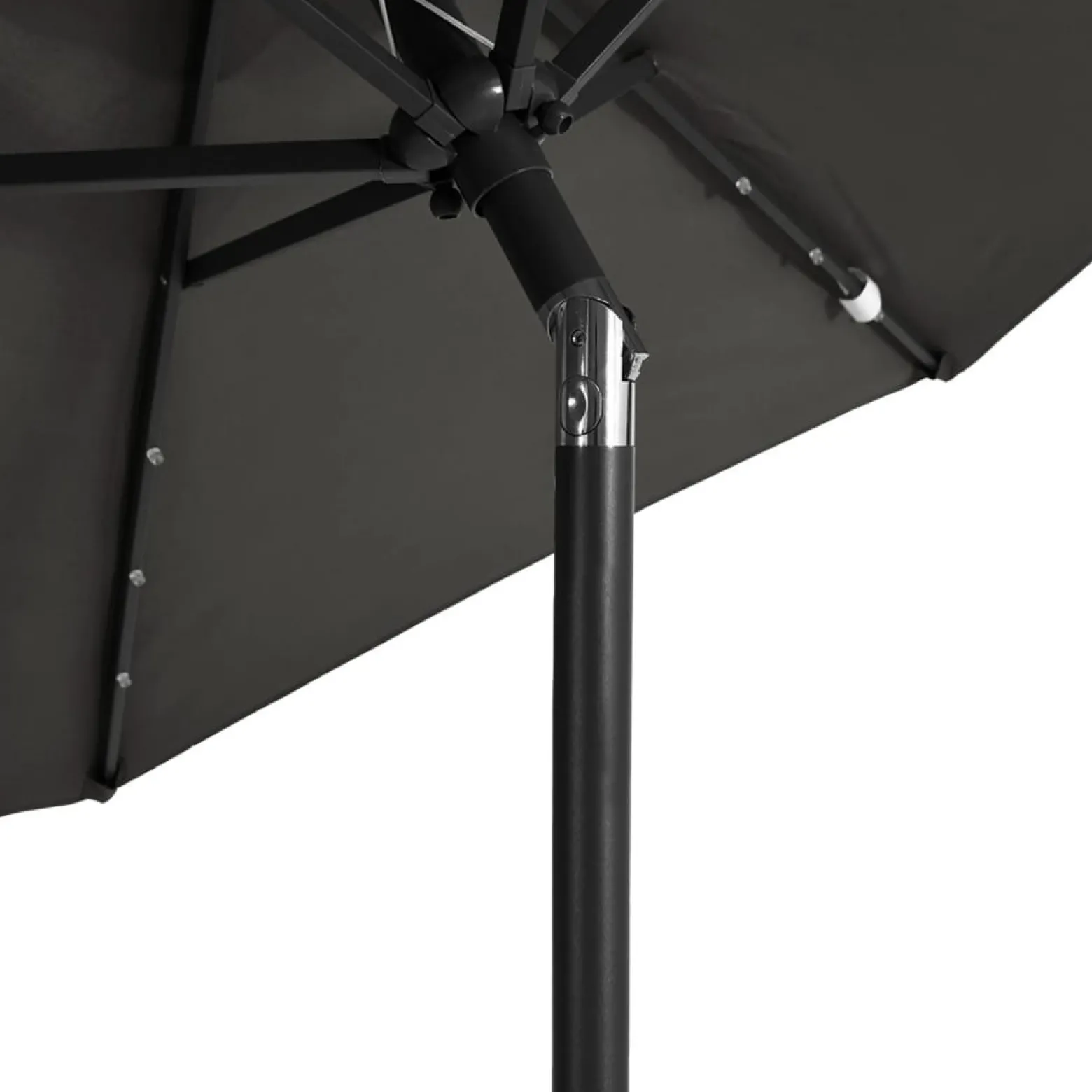 Parasol Ogrodowy Antracytowy Składany Na Słupku z Oświetleniem 225x225x212
