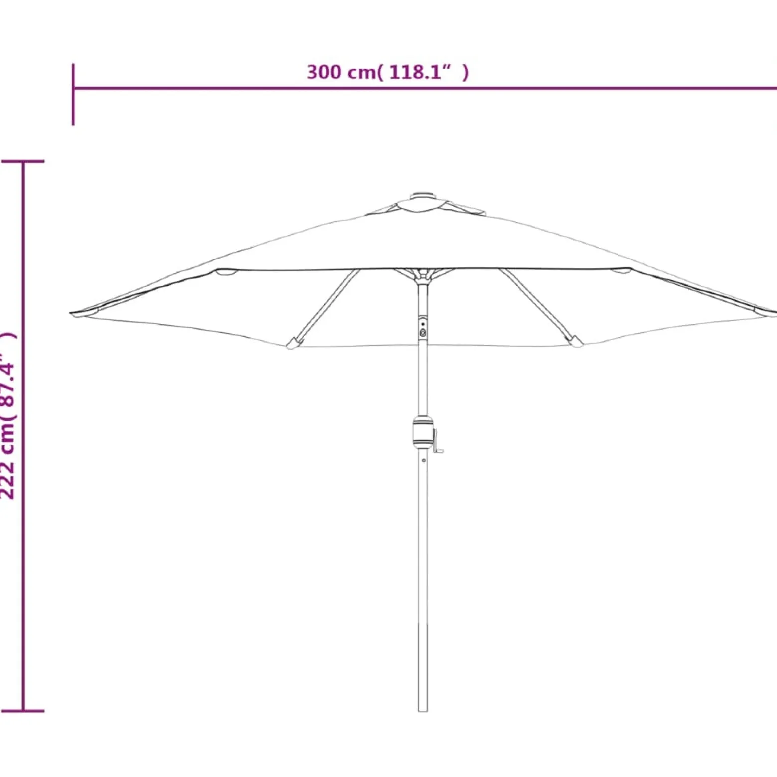 Parasol Ogrodowy Antracytowy Składany Na Słupku Na Taras Ogród Balkon 300