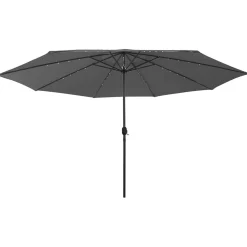 Parasol Ogrodowy Antracytowy Składany Na Słupku z Oświetleniem 400 cm