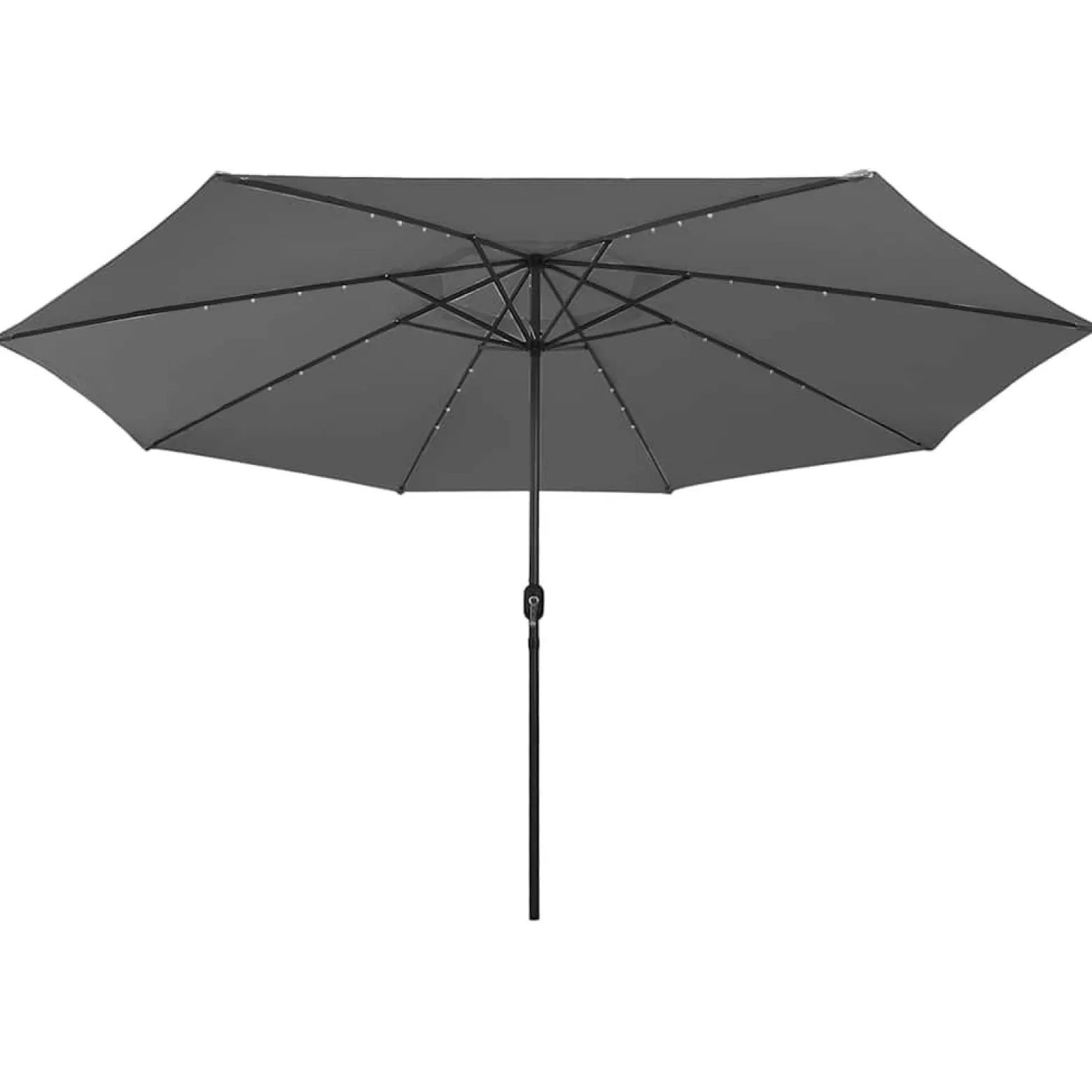 Parasol Ogrodowy Antracytowy Składany Na Słupku z Oświetleniem 400 cm