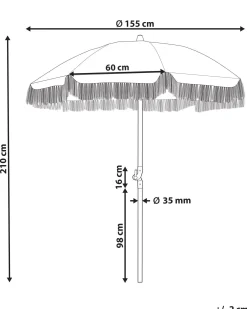 Parasol ogrodowy 155 cm MONDELLO Błękitny