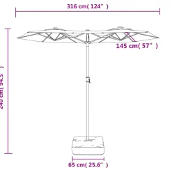 Parasol ogrodowy Czarny vidaXL