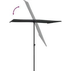 Parasol ogrodowy Czarny 180 x 110 cm vidaXL