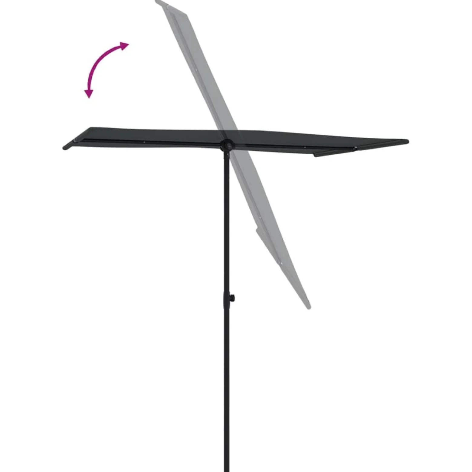 Parasol ogrodowy Czarny 180 x 110 cm vidaXL