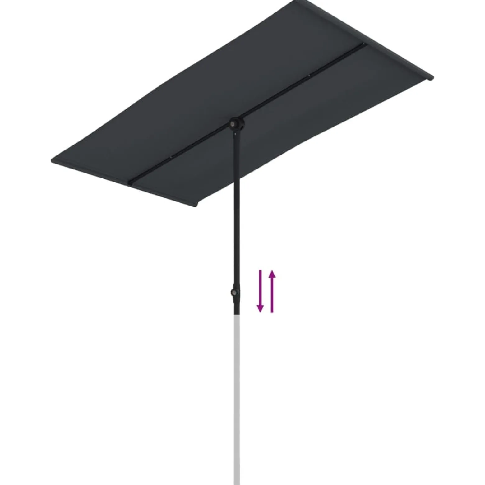 Parasol ogrodowy Czarny 180 x 110 cm vidaXL