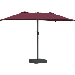 Parasol Ogrodowy Czerwony z Podstawą Składany Na Taras Balkon Ogród