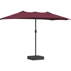 Parasol Ogrodowy Czerwony z Podstawą Składany Na Taras Balkon Ogród
