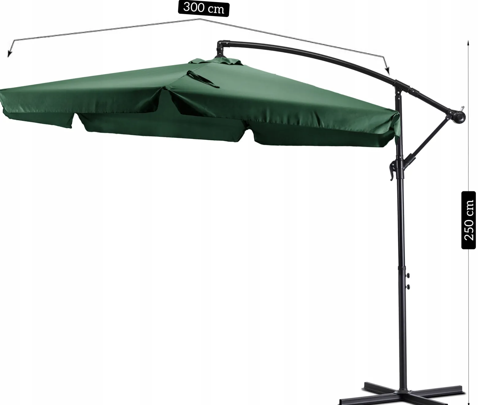 Parasol Ogrodowy Duży Składany na Taras Zielony + POKROWIEC AKRON 300cm