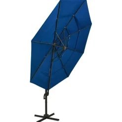 Parasol Ogrodowy Niebieski z Podstawą Składany Na Taras Balkon Ogród 3x3 m
