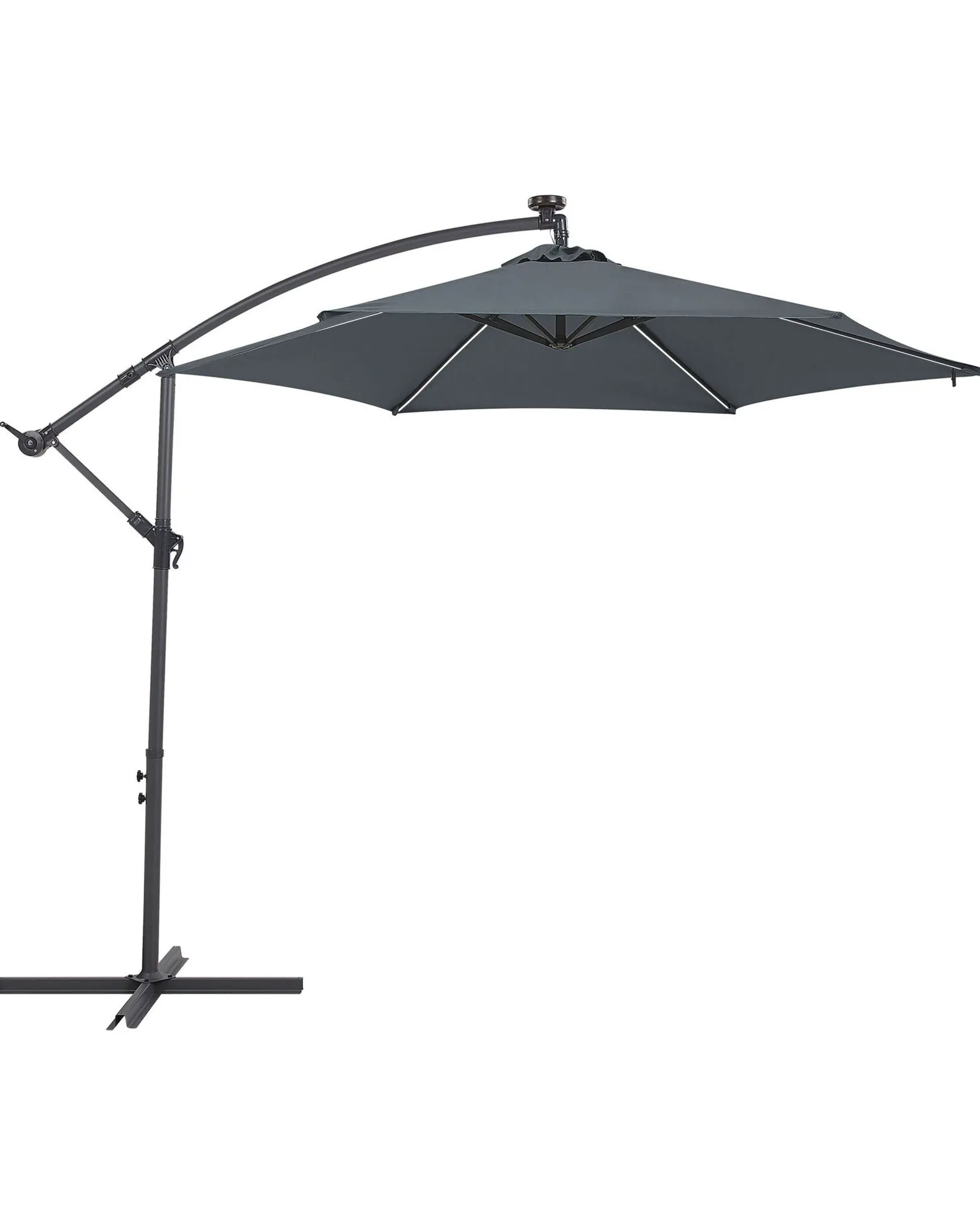Parasol ogrodowy składany LED 285cm szary