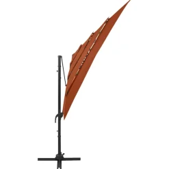 Parasol Ogrodowy Terakota z Podstawą Składany Na Taras Balkon Ogród 250x250