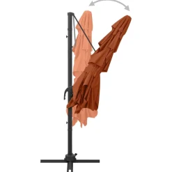Parasol Ogrodowy Terakota z Podstawą Składany Na Taras Balkon Ogród 250x250