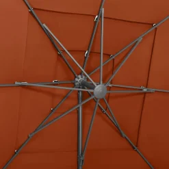 Parasol Ogrodowy Terakota z Podstawą Składany Na Taras Balkon Ogród 250x250