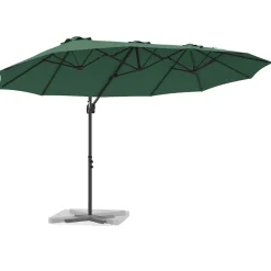 Parasol Ogrodowy Zielony z Podstawą Składany Na Taras Balkon