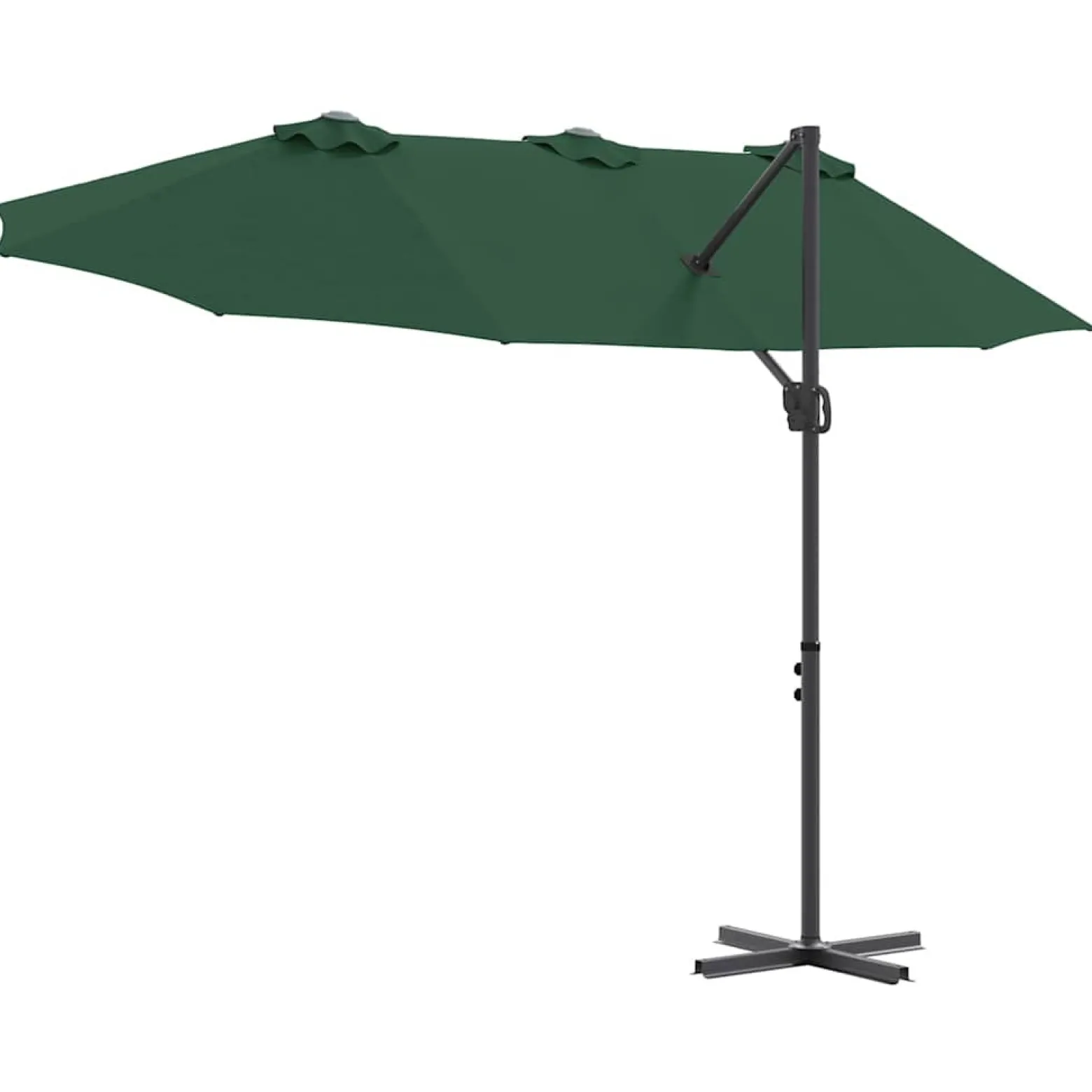 Parasol Ogrodowy Zielony z Podstawą Składany Na Taras Balkon