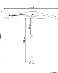 Parasol półokrągły ogrodowy 270 cm zielony