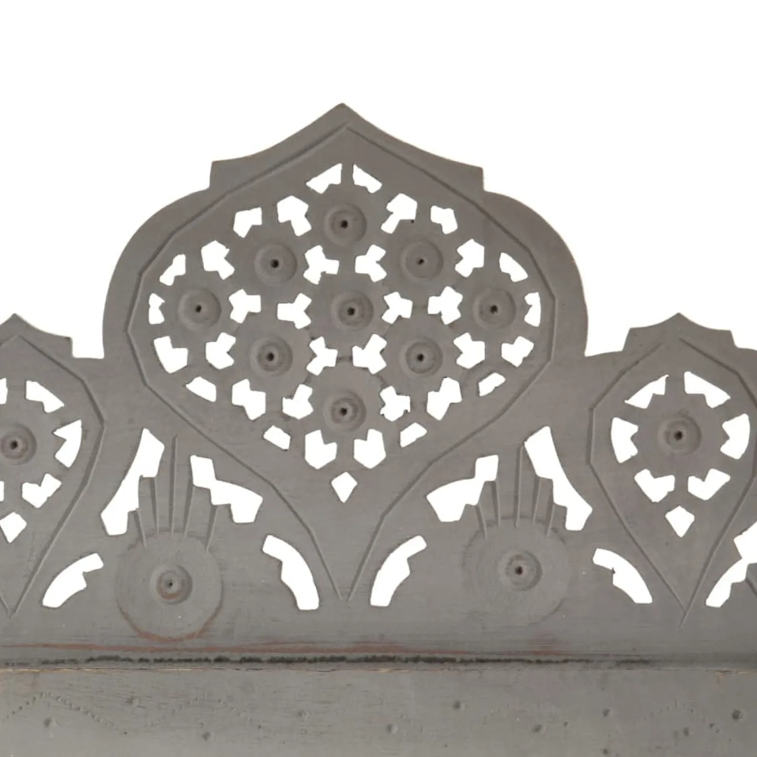 Parawan Drewniany Rzeźbiony Panelowy Panel Dekoracyjny Szary 200x165 cm