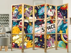Parawan Japoński 5-panelowy Przestrzeń Nastolatka 225x172cm