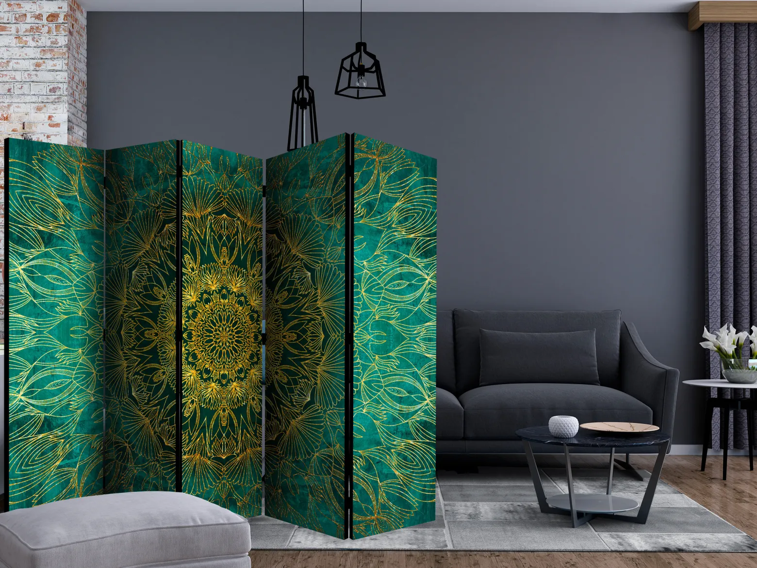 Parawan Jednostronny Królewskie Przeszycia 225x172cm