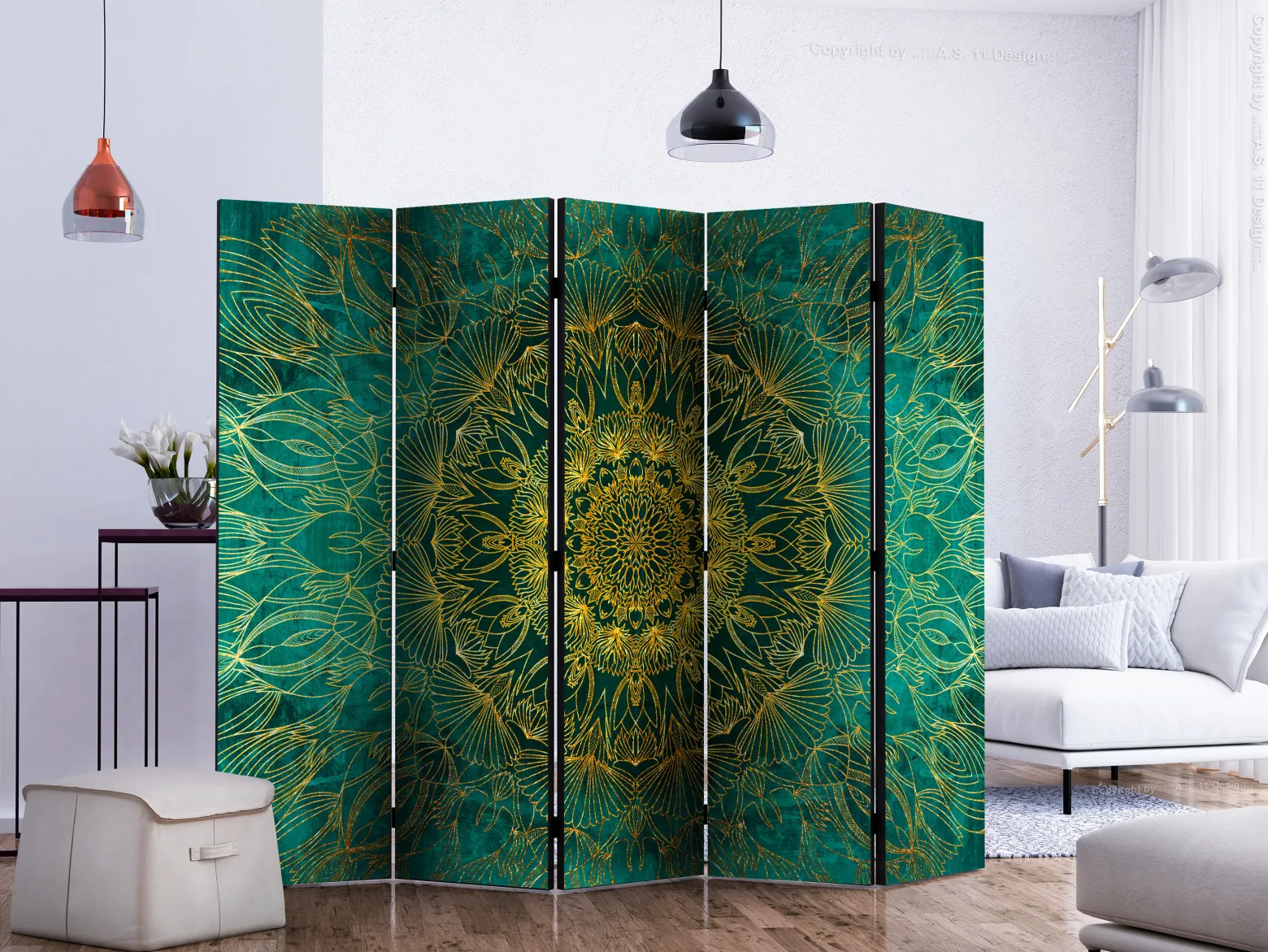 Parawan Jednostronny Królewskie Przeszycia 225x172cm