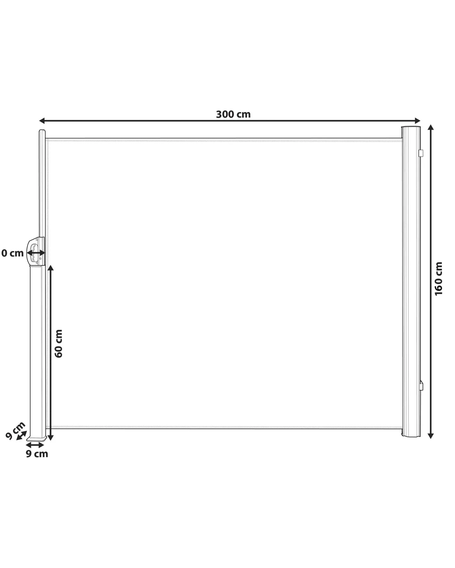 Parawan ogrodowy rozsuwany 160x300 beżowy