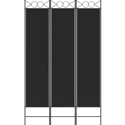 Parawan Pokojowy Dekoracyjny Przegroda Parawan Składany Czarny 120x200 cm