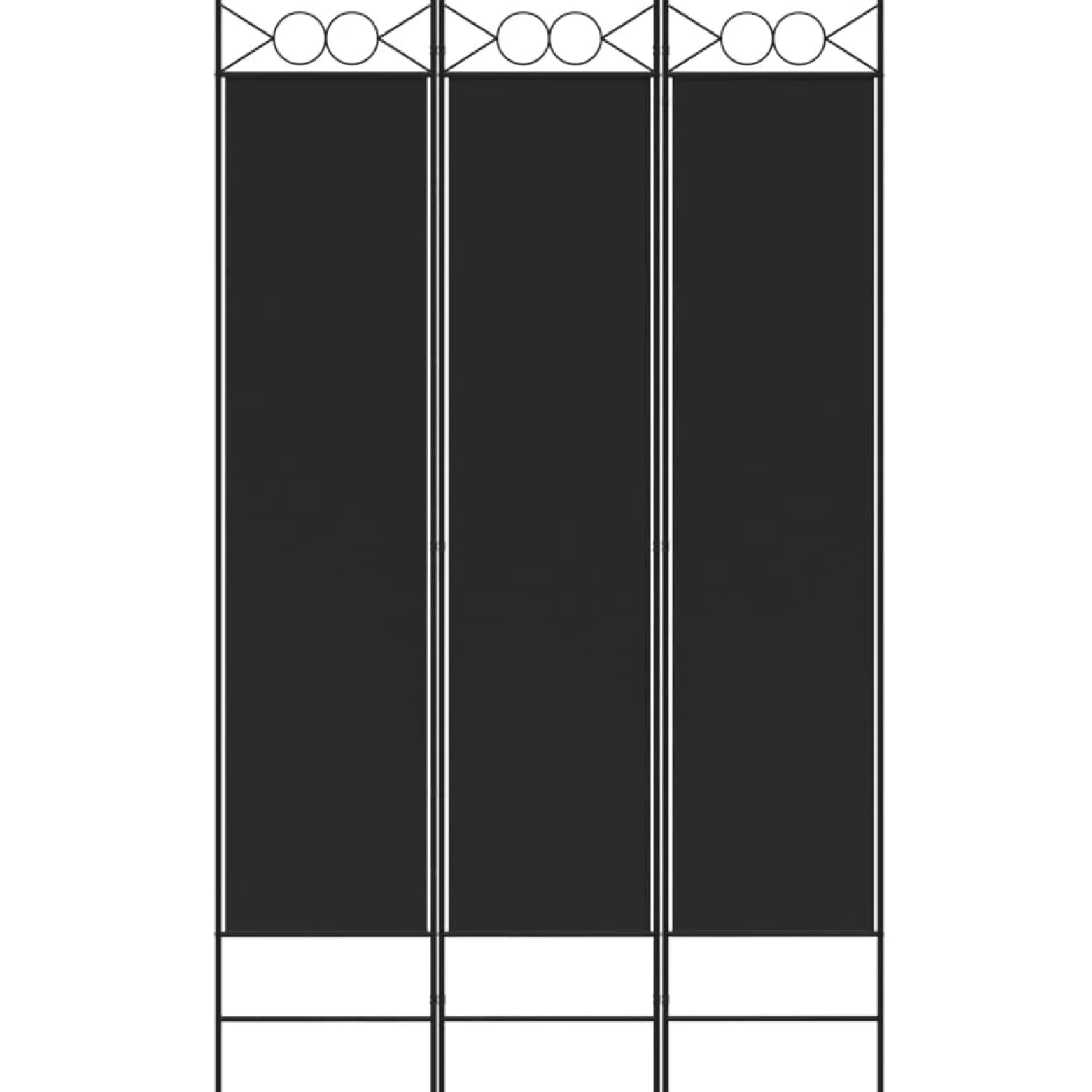 Parawan Pokojowy Dekoracyjny Przegroda Parawan Składany Czarny 120x200 cm