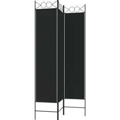 Parawan Pokojowy Dekoracyjny Przegroda Parawan Składany Czarny 120x200 cm
