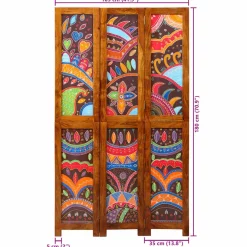 Parawan Pokojowy Składany Parawan Dekoracyjny Drewniany Brązowy 105x180 cm