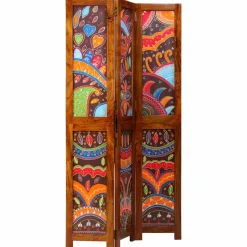 Parawan Pokojowy Składany Parawan Dekoracyjny Drewniany Brązowy 105x180 cm