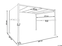 Pawilon ogrodowy altana 310 x 310 cm LED brązowy