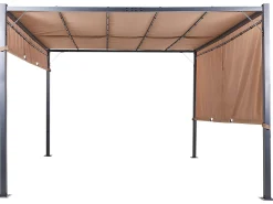 Pawilon ogrodowy altana 310 x 310 cm LED brązowy